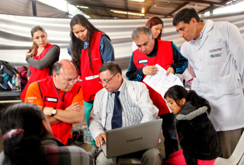 Surgeons Talking with one another